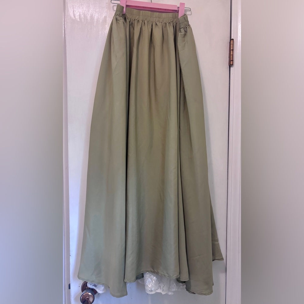 Scarlet Darkness Renaissance Elastic Waist Double-Layer Lace Hem Skirt size XL - Picture 2 of 6